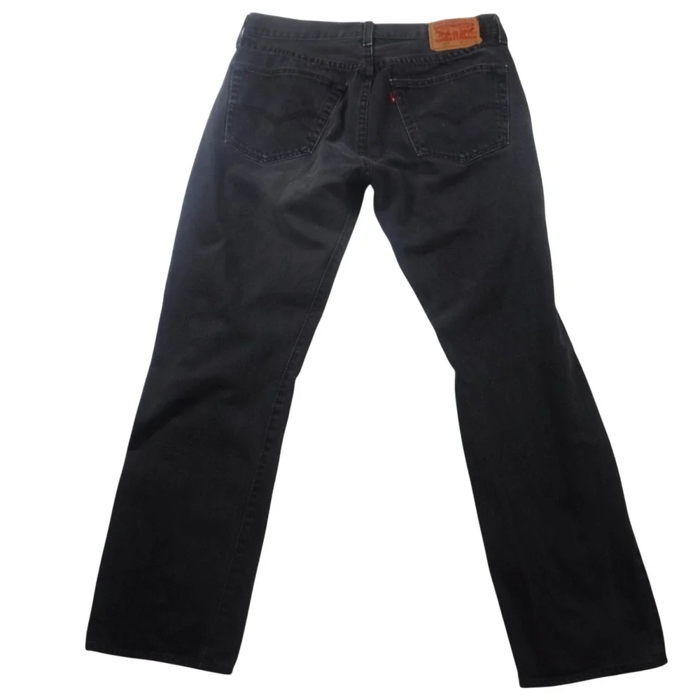 Levis 501 Original Fit Mens‎ Black Straight Leg Button Fly Denim Jeans 32x30